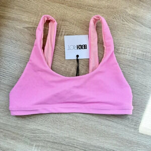 NWT Beach Riot Peyton Bikini Top Ribbed Tank Top Bubble Gum Pink